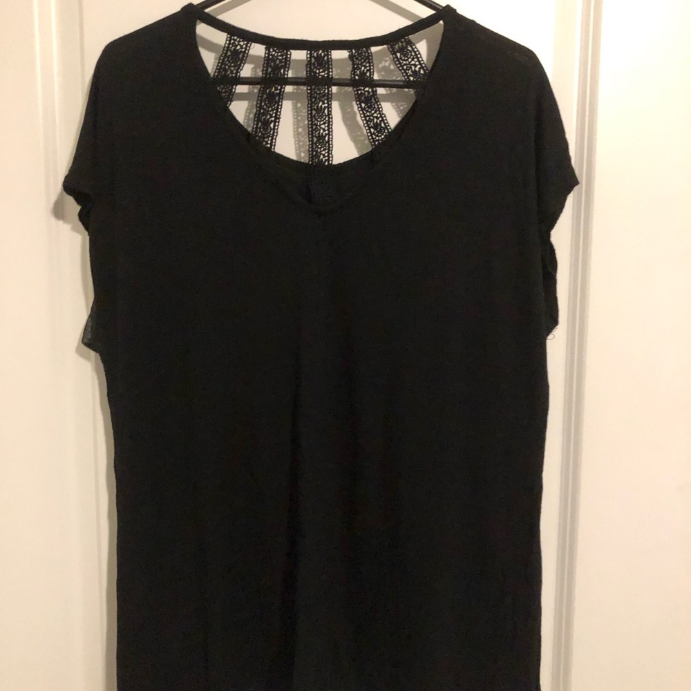 Lane Bryant Short Sleeve with lacey design on upper back
